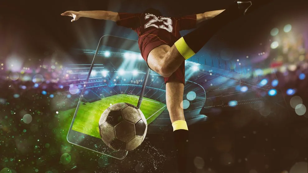 Tampilan olahraga mobile dengan kartu pertandingan dan jadwal kompetisi